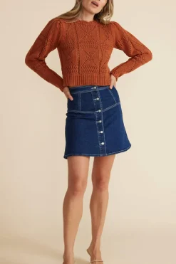 New Minkpink Marjo Denim Mini Skirt|