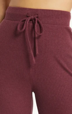 Clearance Z Supply Marlo Rib Pant-Crimson|