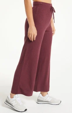 Clearance Z Supply Marlo Rib Pant-Crimson|