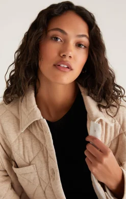 Online Z Supply Maya Quilted Shacket-Heather Latte|