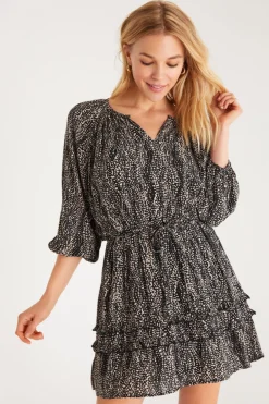 Discount Z Supply Mina Blurred Lines Mini Dress-Black|