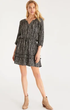Discount Z Supply Mina Blurred Lines Mini Dress-Black|