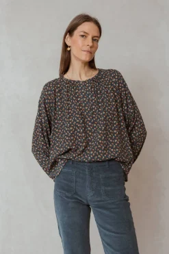 Best Indi & Cold Mini Brush Stroke Blouse|