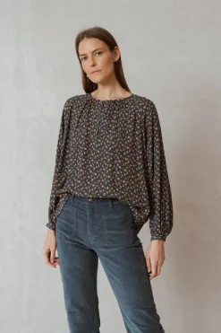 Best Indi & Cold Mini Brush Stroke Blouse|