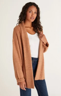 Clearance Z Supply Molly Boucle Sweater-Saddle|