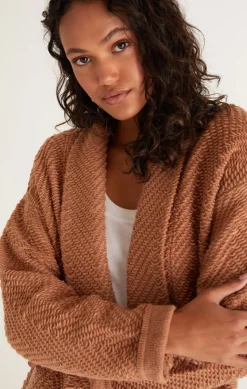 Clearance Z Supply Molly Boucle Sweater-Saddle|