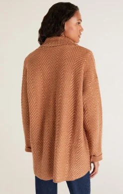 Clearance Z Supply Molly Boucle Sweater-Saddle|