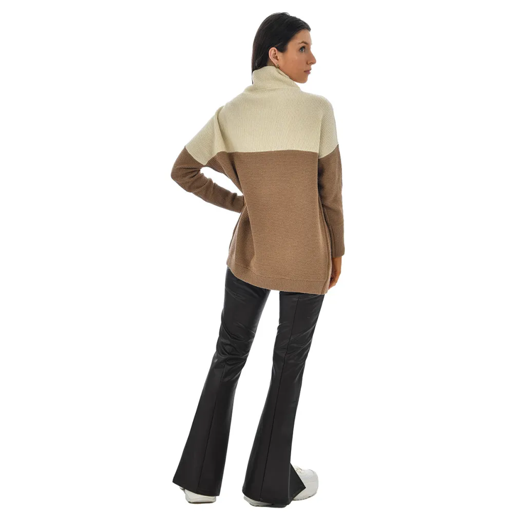 RD Style Nancy Color Block Ottoman-Cocoa|