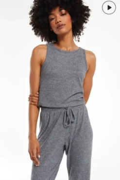 Z Supply Noa Silky Top-Heather Black|