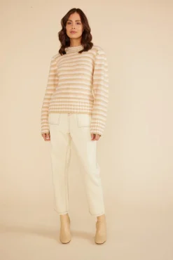 Hot Minkpink Nora Stripe Jumper|Cream/Multi|