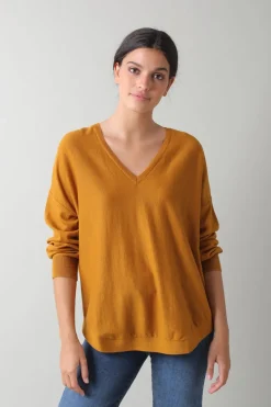 Online Indi & Cold Organic Cotton Sweater-Amber|