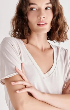 Hot Z Supply Organic Cotton V-Neck Tee-Pumice|