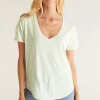 Clearance Z Supply Organic Cotton V-Neck Tee-Whisper Mint|