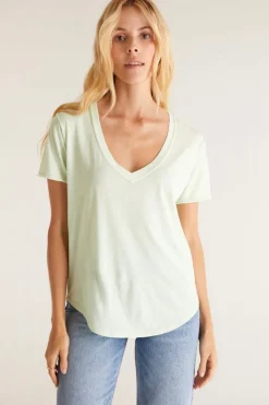 Hot Z Supply Organic Cotton V-Neck Tee-Whisper Mint|