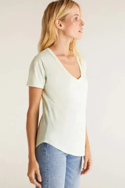Hot Z Supply Organic Cotton V-Neck Tee-Whisper Mint|