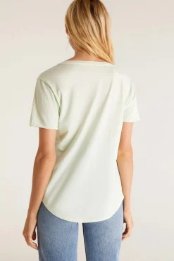 Hot Z Supply Organic Cotton V-Neck Tee-Whisper Mint|