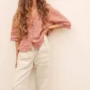Hot Indi & Cold Oversize Linen Shirt-Pink|