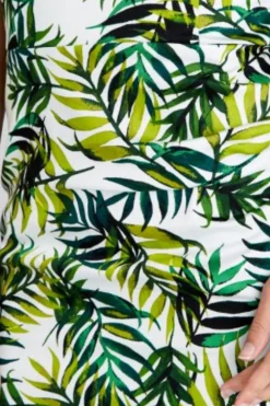 Online Apricot Palm Leaves Ruched Bodycon Dress|