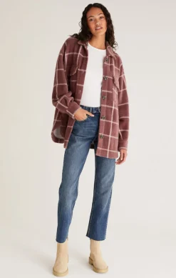 Hot Z Supply Plaid Tucker Jacket-Espresso|