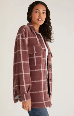 Hot Z Supply Plaid Tucker Jacket-Espresso|
