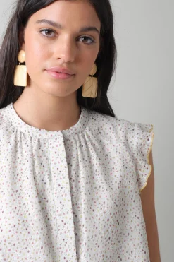 Best Indi & Cold Polka Dot Print Blouse|