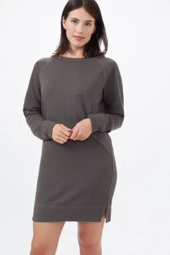 Sale tentree Ponte Raglan Dress-Black Olive Green|