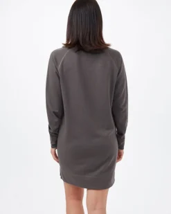 Sale tentree Ponte Raglan Dress-Black Olive Green|