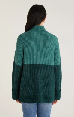 Sale Z Supply Poppy Striped Turtleneck Sweater-Deep Sea|