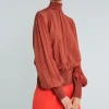 Outlet Lez a Lez Puffy Sleeve Blouse-Linhas|