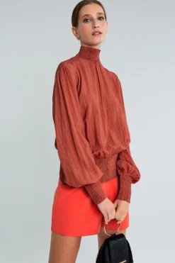 Outlet Lez a Lez Puffy Sleeve Blouse-Linhas|