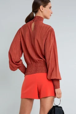 Outlet Lez a Lez Puffy Sleeve Blouse-Linhas|