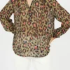 Best The Korner Round-Neck Leopard Print Top-Khaki|