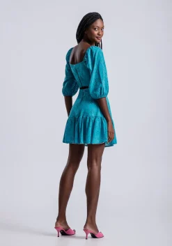 Online Lez a Lez Ruffled Eyelet Skirt-Azul Henna|