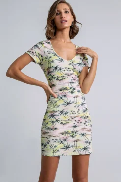 Sale Lez a Lez Short Sleeve Bodycon Dress-Dunes|