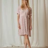 Best Indi & Cold Short Tie-Dye Dress-Dust Pink|