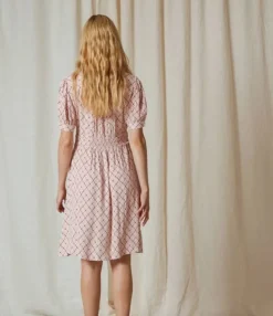 Best Indi & Cold Short Tie-Dye Dress-Dust Pink|