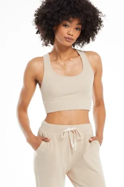 Clearance Z Supply Sia Rib Tank Bra-Light Cocoa|