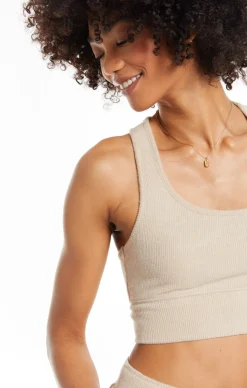 Clearance Z Supply Sia Rib Tank Bra-Light Cocoa|