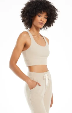 Clearance Z Supply Sia Rib Tank Bra-Light Cocoa|