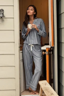 Sale Z Supply Sleep All Day Stripe Pj Set-Chambray Blue|