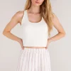 Clearance Z Supply Sneak Peek Rib Tank-White Sand|