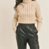Discount Sadie & Sage Solana Turtle Neck Pullover-Beige|-New