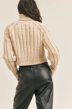 Discount Sadie & Sage Solana Turtle Neck Pullover-Beige|-New