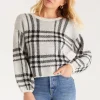 New Z Supply Solange Plaid Sweater-Oat|