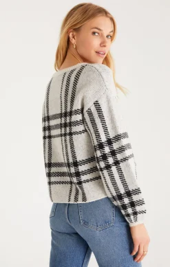 New Z Supply Solange Plaid Sweater-Oat|
