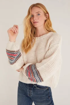 Online Z Supply Solange Stripe Sleeve Sweater-Sandstone|