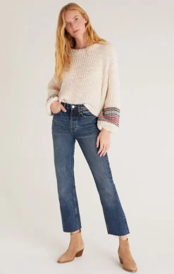 Online Z Supply Solange Stripe Sleeve Sweater-Sandstone|