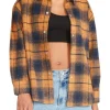 Outlet BB Dakota by Steve Madden Sophia Plaid Shacket-Peacoat Navy|
