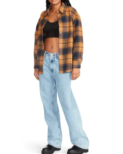 Outlet BB Dakota by Steve Madden Sophia Plaid Shacket-Peacoat Navy|