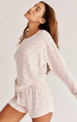Discount Z Supply Stella Kissed Long Sleeve Top-Pink Sky|